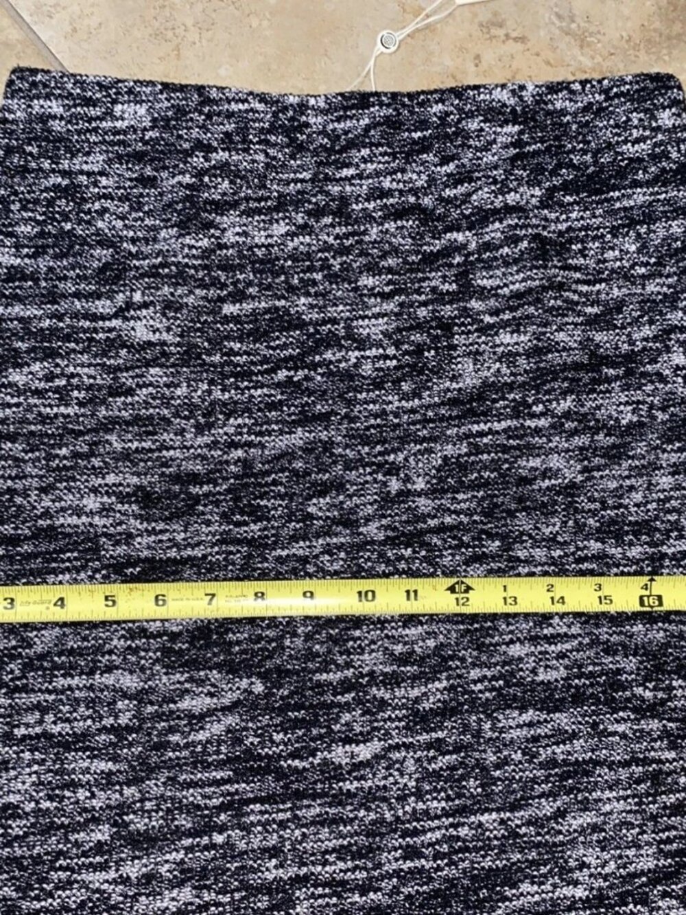 NWT$98 Max Studio Tweed Knit Mini Skirt Black White Elastic Waist New Sz L Large - Picture 7 of 13